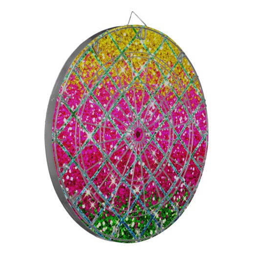 Glitter Roze Snakeskin Dartbord (Voorkant Links)