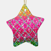 Glitter Roze Snakeskin Keramisch Ornament (Links)