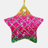 Glitter Roze Snakeskin Keramisch Ornament (Achterkant)