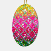 Glitter Roze Snakeskin Keramisch Ornament (Links)
