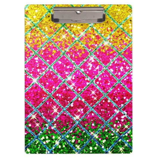 Glitter Roze Snakeskin Klembord (Voorkant)