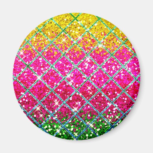 Glitter Roze Snakeskin Magneet (Voorkant)