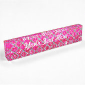 Glitter Roze Snakeskin Naambordje