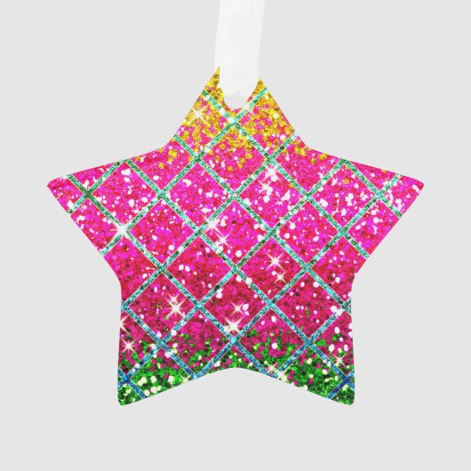 Glitter Roze Snakeskin Ornament (achterkant)