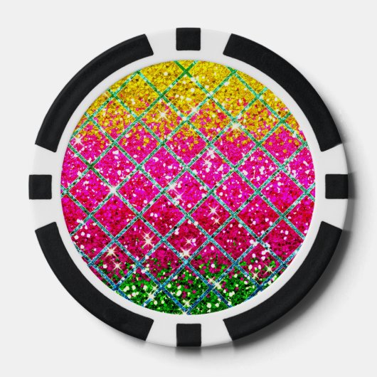 Glitter Roze Snakeskin Poker Chips (Voorkant)