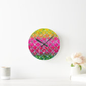 Glitter Roze Snakeskin Ronde Klok (Huis)