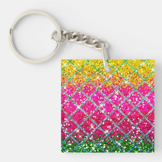 Glitter Roze Snakeskin Sleutelhanger (Voorkant)