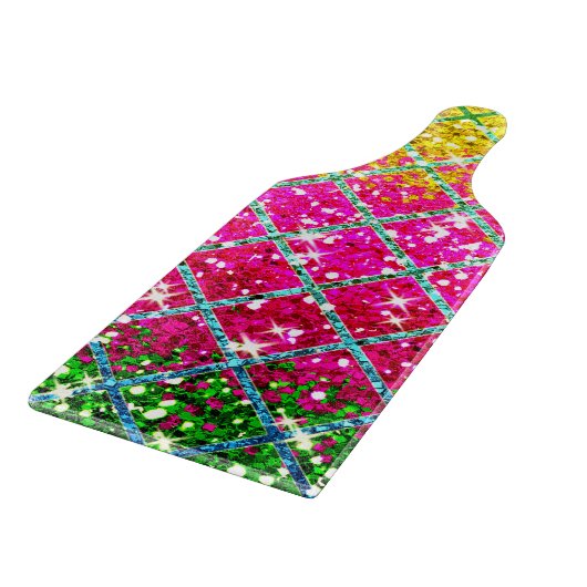 Glitter Roze Snakeskin Snijplank (Hoek)