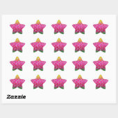Glitter Roze Snakeskin Ster Sticker (Vel)