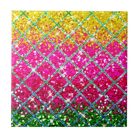 Glitter Roze Snakeskin Tegeltje (Voorkant)