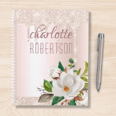 Glitter Roze Sparkle Girly Waterverf Bloemennaam Planner