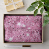 Glitter Roze Sterren Glans  Tissuepapier (Geschenk)