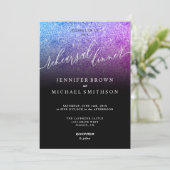 Glitter Roze Teal Waterverf Proefavondmaal Kaart (Staand voorkant)