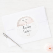 Glitter roze waterverf parapluu baby ronde sticker (Envelop)