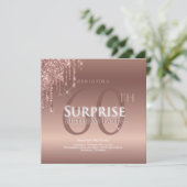 Glitter Roze Wit 60ste Verrassing Verjaardag Kaart (Staand voorkant)