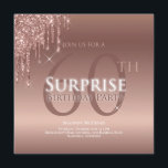 Glitter Roze Wit 60ste Verrassing Verjaardag Kaart<br><div class="desc">Het is tijd om te vieren en deze uitnodiging zal uw feest in de goede richting laten gaan. Dit ontwerp is voorzien van roze druipende glitter en aangepaste typografie. Veel sprankeling!</div>