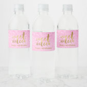 Glitter roze, zoet zestien waterfles etiket (Flessen)