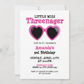 Glitter Roze Zonnebril Girly Threenager Verjaardag Kaart (Voorkant)