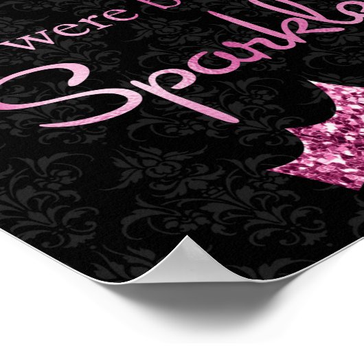 Glitter roze zwart gebrand op Poster met sparkle (Hoek)