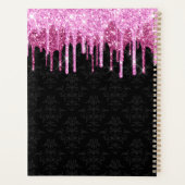 Glitter roze zwart gebrand op spaarpjes planner (Achterkant)