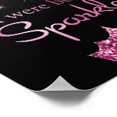 Glitter roze zwart gebrand op spaarpjes poster (Hoek)
