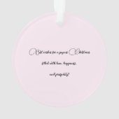 Glitter Roze Zwarte Monogram Ornament (achterkant)