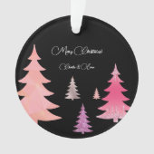 Glitter Roze Zwarte Monogram Ornament (voorkant)
