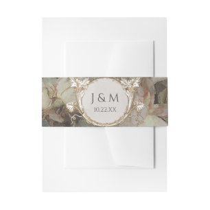 Glitter  Rozen Goudroze goudkleurige goudbloem Uitnodigingen Wikkel