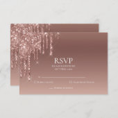 Glitter RSVP 50ste Roze Verjaardagsfeest (Voorkant / Achterkant)