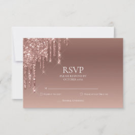Glitter RSVP 50ste Roze Verjaardagsfeest Kaartje