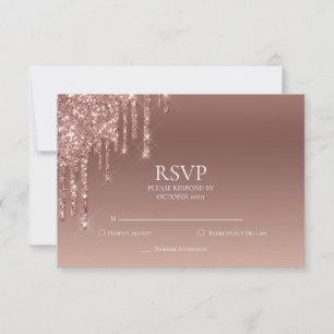 Glitter RSVP 50ste Roze Verjaardagsfeest Kaartje