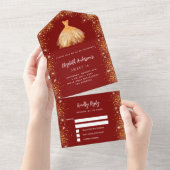 Glitter RSVP All In One Uitnodiging (Afscheurbaar)