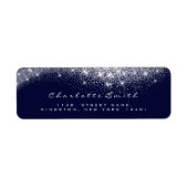 Glitter RSVP Blue Navy White Grey Makeup Etiket (Voorkant)