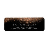 Glitter RSVP Copper Roos Gold Black Bridal Makeup Etiket (Voorkant)