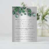 Glitter Rustic Silver Green Baby shower Feet Kaart (Staand voorkant)