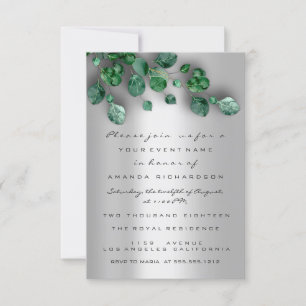 Glitter Rustic Silver Green Baby shower Feet Kaart