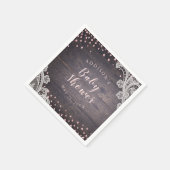 Glitter rustige baby shower, gelaagd hout servet (Hoek)