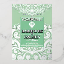 Glitter Sage Zilver Gouden Sikh Anand Karaj Huweli