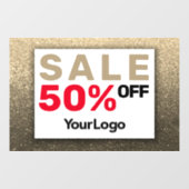 Glitter Sale Bord Kleine Zakelijke Eigenaar     Raamsticker (Vel)