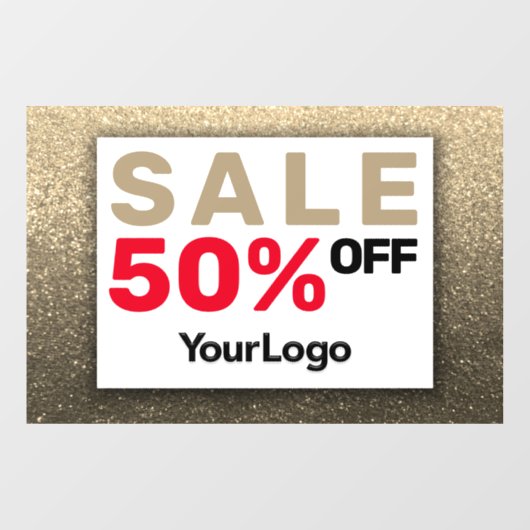 Glitter Sale Bord Kleine Zakelijke Eigenaar     Raamsticker (Vel)