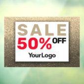 Glitter Sale Bord Kleine Zakelijke Eigenaar     Raamsticker (Vel 3)