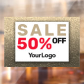 Glitter Sale Bord Kleine Zakelijke Eigenaar     Raamsticker (Vel 2)