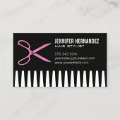 Glitter Salon Scissors | Comb Visitekaartje (Voorkant)