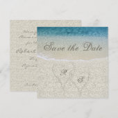 Glitter Sandy Beach Bruiloft Save the Date Kaart (Voorkant / Achterkant)