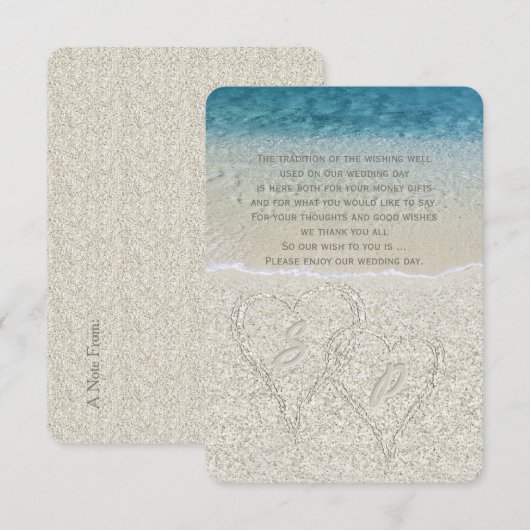Glitter Sandy Beach Weddenschap Goed Kaart (Voorkant / Achterkant)