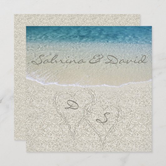 Glitter Sandy Beach Weddenschap Kaart (Voorkant / Achterkant)