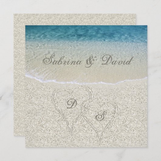Glitter Sandy Beach Weddenschap Kaart (Voorkant / Achterkant)