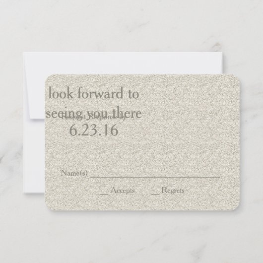 Glitter Sandy Beach Wedding rsvp (Achterkant)