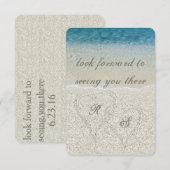 Glitter Sandy Beach Wedding rsvp Kaartje (Voorkant / Achterkant)