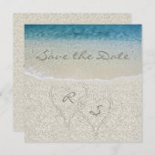 Glitter Sandy Bruiloft op het strand Save the Dat Save The Date (Voorkant / Achterkant)